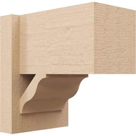 Ekena Millwork 8-in W x 12-in D x 12-in H Funston Block Rough Cedar Woodgrain TimberThane Outlooker, Primed Tan OUTUR080X12X12FST44RCPR